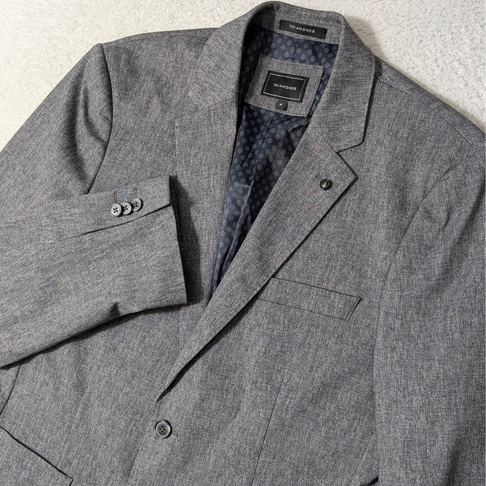 NEW! 7Diamonds Blazer Mens M Grey Torres Stretch Two Button Sport‎ Coat Jacket